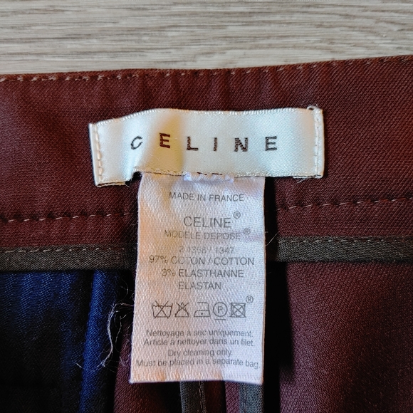 CELINE Chocolate Brown Cropped Dress Pants - Picture 9 of 13